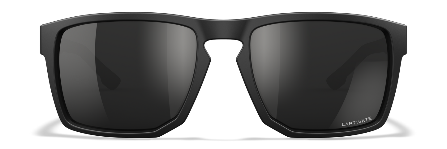 WX FOUNDER, CAPTIVATE™ Polarized Black Mirror Lenses, Matte Black Frame
