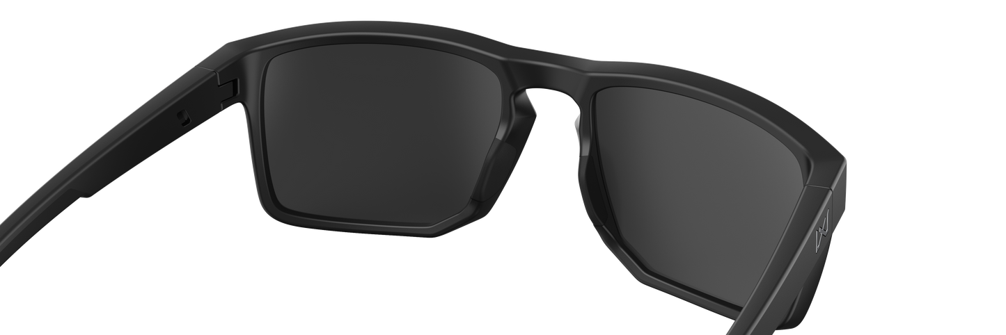 WX FOUNDER, CAPTIVATE™ Polarized Black Mirror Lenses, Matte Black Frame