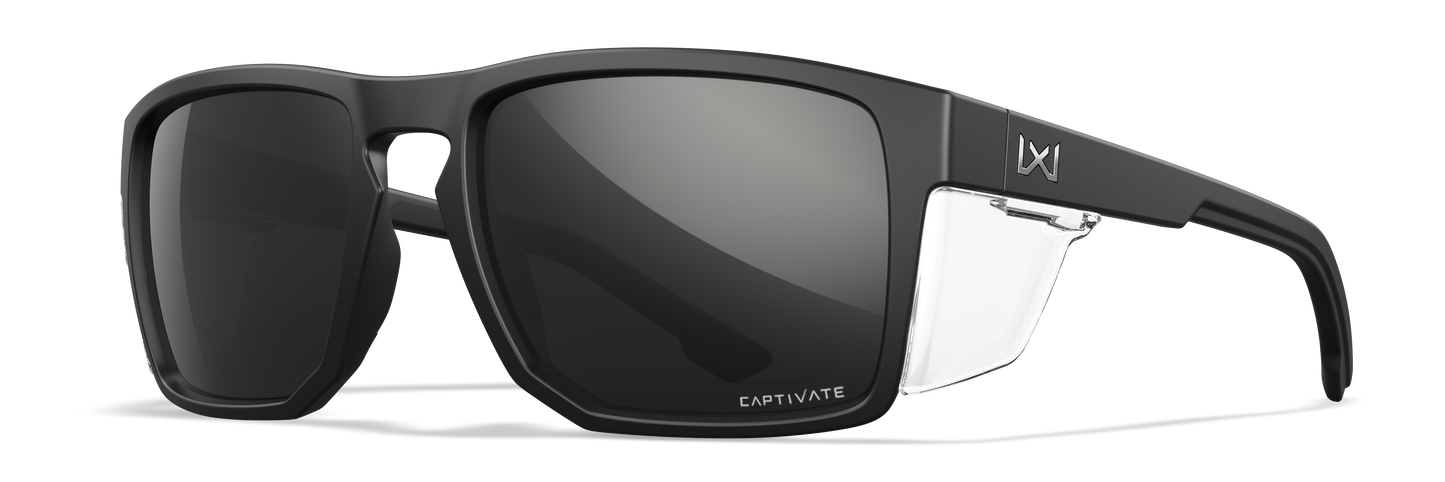 WX FOUNDER, CAPTIVATE™ Polarized Black Mirror Lenses, Matte Black Frame