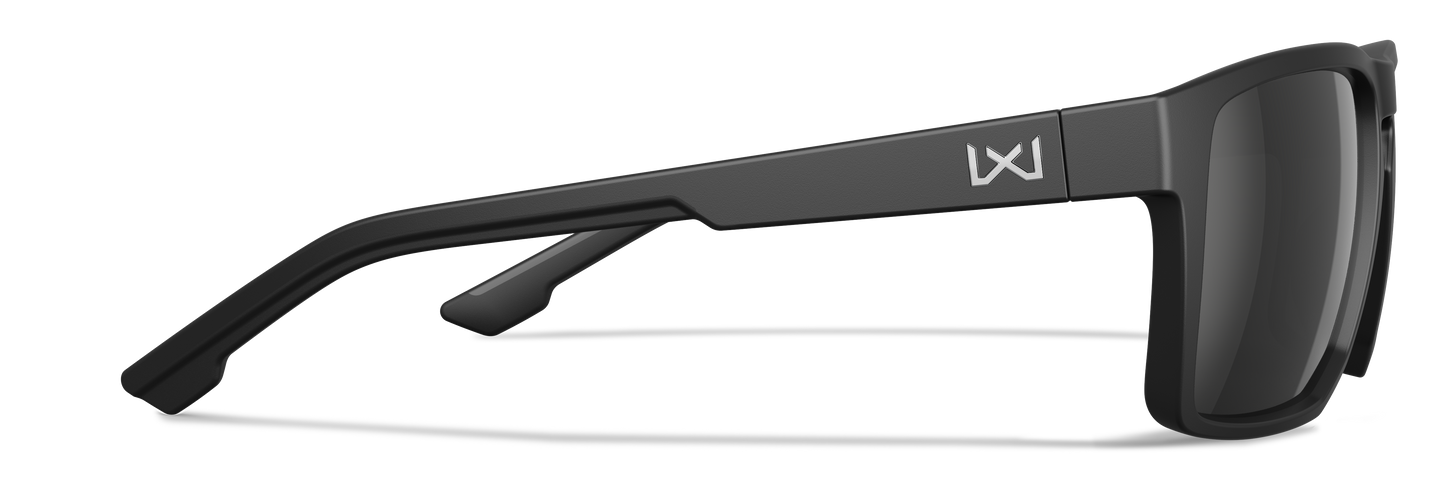 WX FOUNDER, CAPTIVATE™ Polarized Black Mirror Lenses, Matte Black Frame