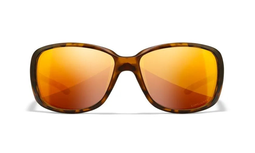 WX AFFINITY, CAPTIVATE™ Polarized Bronze Mirror Lenses, Matte Demi Brown Frame