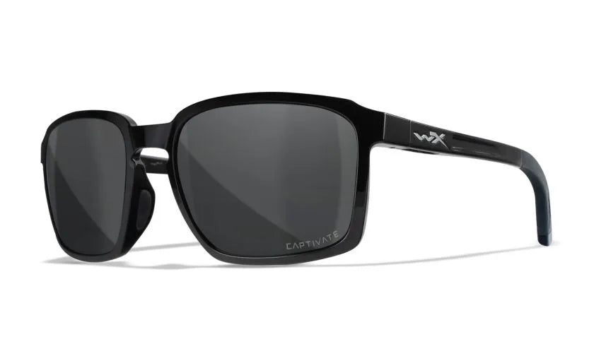 WX ALFA, CAPTIVATE™ Polarized Grey Lenses, Gloss Black Frame