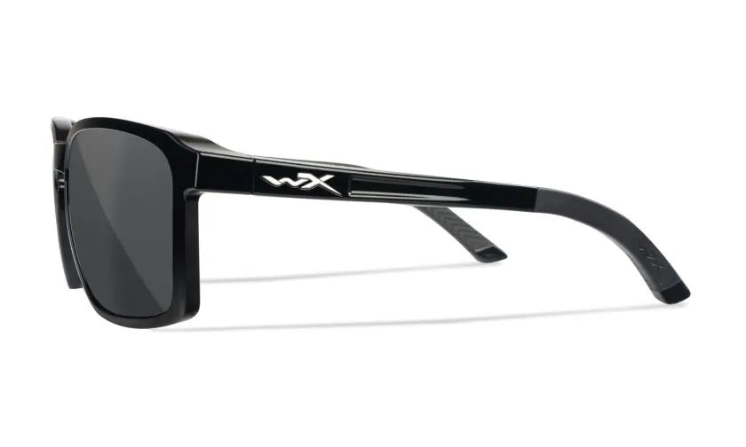 WX ALFA, CAPTIVATE™ Polarized Grey Lenses, Gloss Black Frame