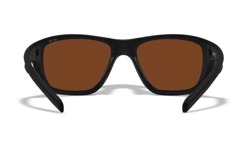 WX ASPECT, CAPTIVATE™ Polarized Green Mirror Lenses, Matte Black Frame
