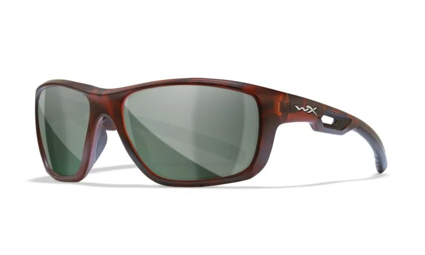 WX ASPECT, Polarized Platinum Flash Lenses, Matte Demi Brown Frame