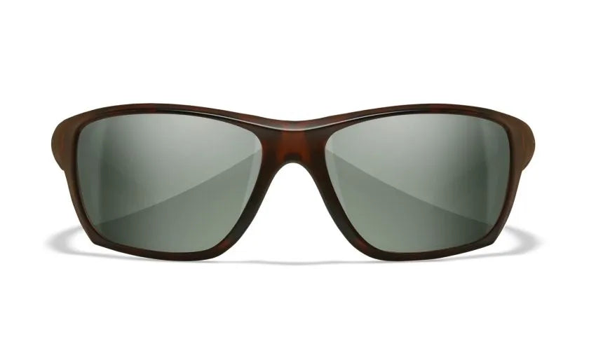 WX ASPECT, Polarized Platinum Flash Lenses, Matte Demi Brown Frame