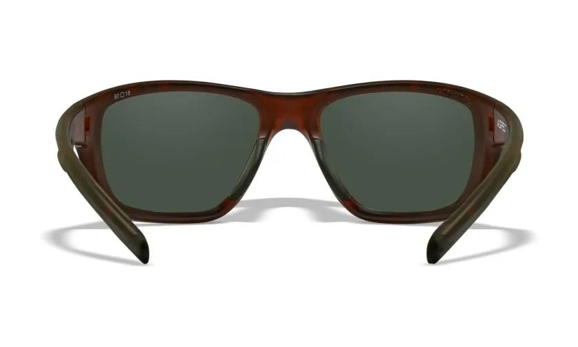 WX ASPECT, Polarized Platinum Flash Lenses, Matte Demi Brown Frame