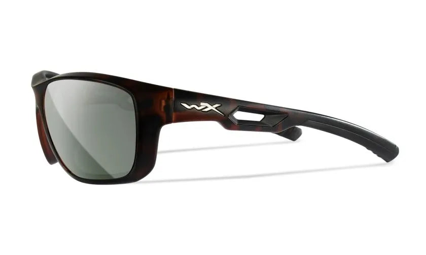WX ASPECT, Polarized Platinum Flash Lenses, Matte Demi Brown Frame