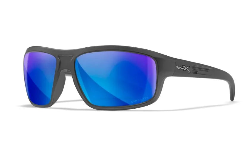 WX CONTEND, CAPTIVATE™ Polarized Blue Mirror Lenses, Matte Graphite Frame