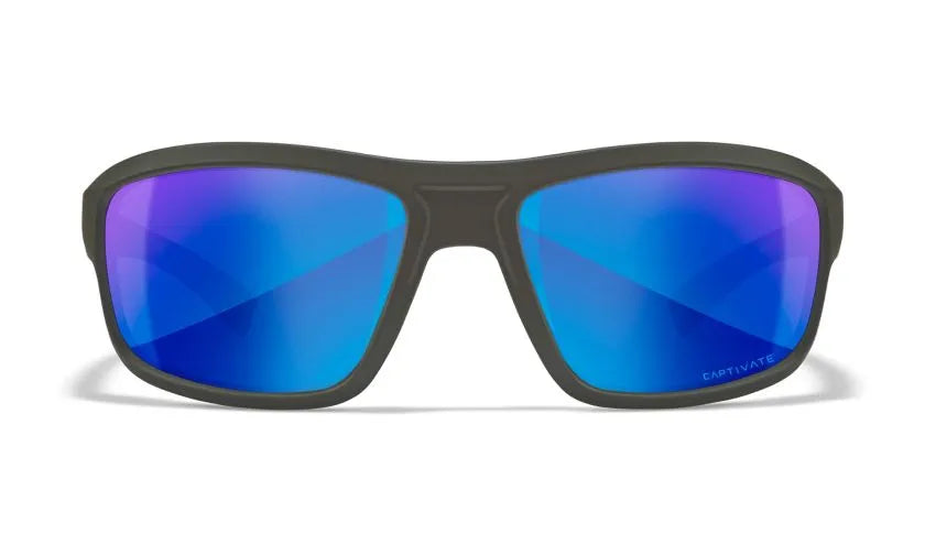 WX CONTEND, CAPTIVATE™ Polarized Blue Mirror Lenses, Matte Graphite Frame