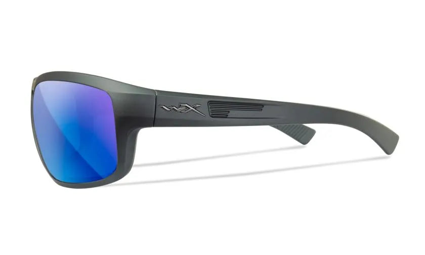 WX CONTEND, CAPTIVATE™ Polarized Blue Mirror Lenses, Matte Graphite Frame