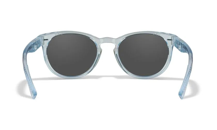 WX COVERT, CAPTIVATE™ Polarized Blue Mirror Lenses, Gloss Crystal Light Sapphire Blue Frame