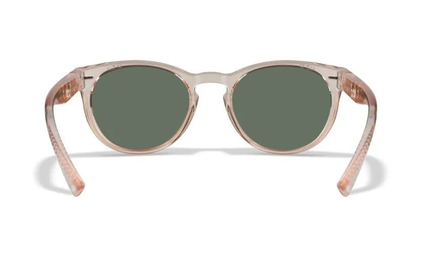 WX COVERT, CAPTIVATE™ Polarized Rose Gold Mirror Lenses, Gloss Crystal Blush Frame