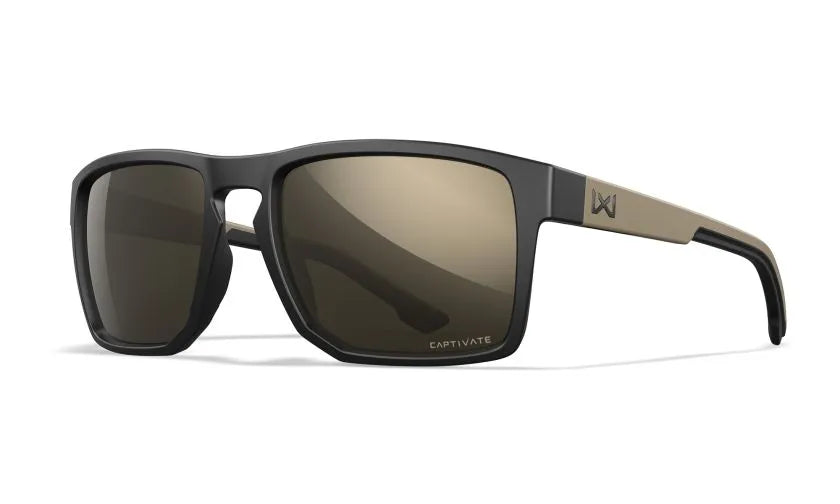 WX FOUNDER, CAPTIVATE™ Tungsten Mirror Lenses, Matte Black/Tan Frame