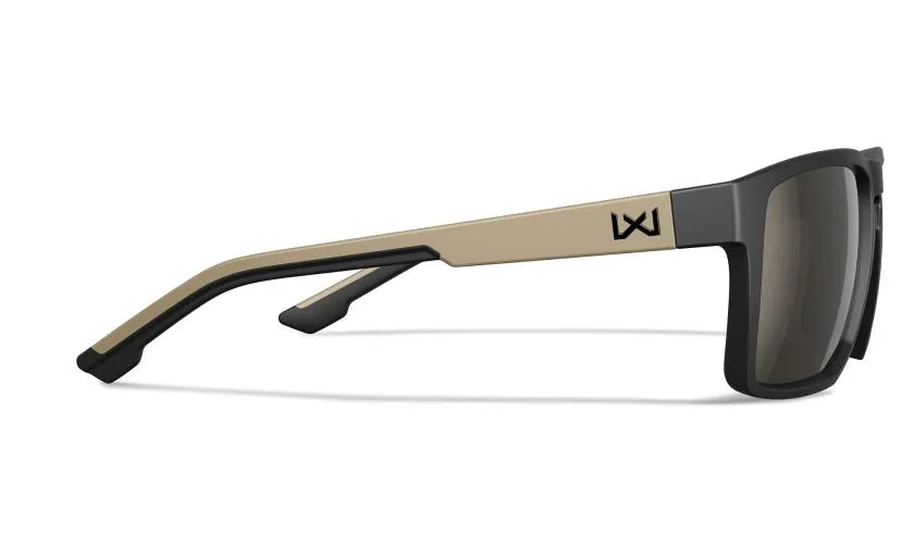 WX FOUNDER, CAPTIVATE™ Tungsten Mirror Lenses, Matte Black/Tan Frame