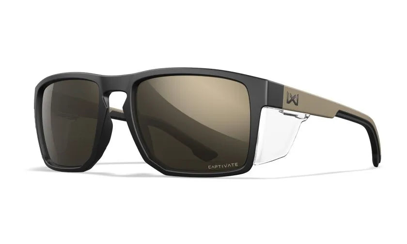 WX FOUNDER, CAPTIVATE™ Tungsten Mirror Lenses, Matte Black/Tan Frame