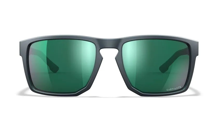 WX FOUNDER, CAPTIVATE™ Polarized Green Mirror Lenses, Matte Graphite Frame