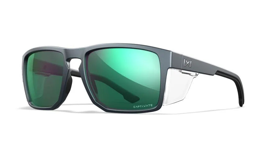 WX FOUNDER, CAPTIVATE™ Polarized Green Mirror Lenses, Matte Graphite Frame