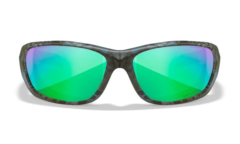 WX GRAVITY, CAPTIVATE™ Polarized Green Mirror Lenses, Kryptek® Neptune™ Frame