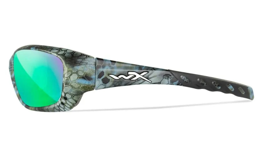 WX GRAVITY, CAPTIVATE™ Polarized Green Mirror Lenses, Kryptek® Neptune™ Frame
