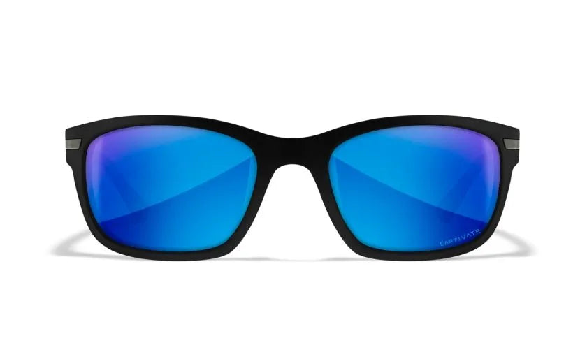 WX HELIX, CAPTIVATE™ Polarized Blue Mirror Lenses, Matte Black Frame