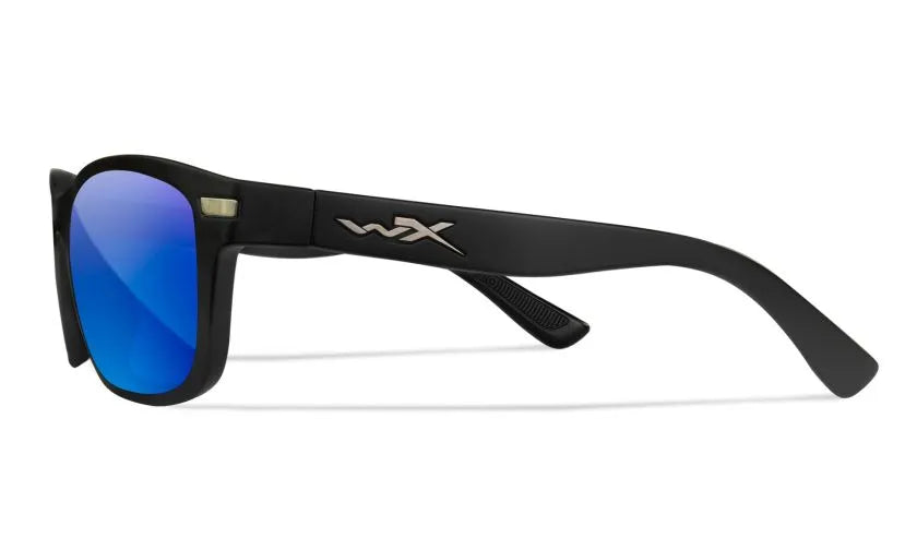 WX HELIX, CAPTIVATE™ Polarized Blue Mirror Lenses, Matte Black Frame