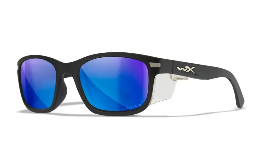 WX HELIX, CAPTIVATE™ Polarized Blue Mirror Lenses, Matte Black Frame