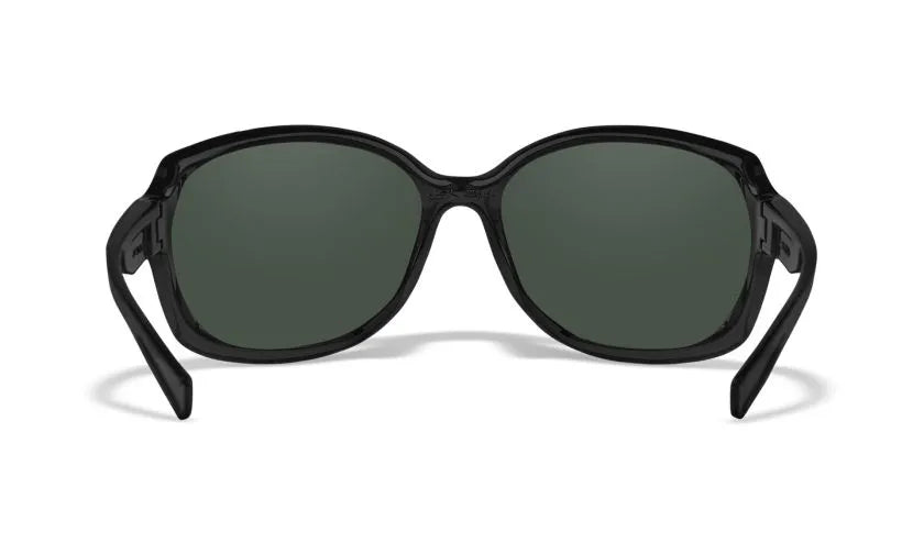 WX MYSTIQUE, CAPTIVATE™ Polarized Rose Gold Mirror Lenses, Gloss Black Frame