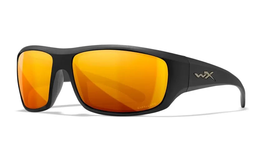 WX OMEGA, CAPTIVATE™ Polarized Bronze Mirror Lenses, Matte Black Frame