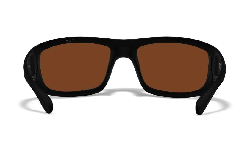 WX OMEGA, CAPTIVATE™ Polarized Bronze Mirror Lenses, Matte Black Frame