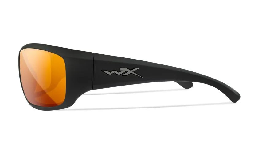 WX OMEGA, CAPTIVATE™ Polarized Bronze Mirror Lenses, Matte Black Frame