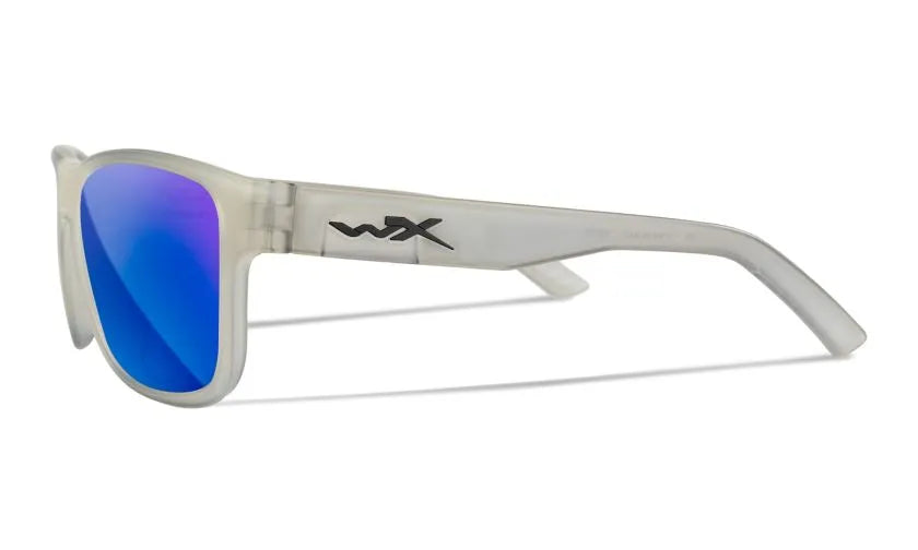WX OVATION, CAPTIVATE™ Polarized Blue Mirror Lenses, Matte Slate Frame