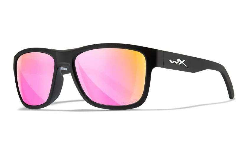 WX OVATION, CAPTIVATE™ Polarized Rose Gold Lenses, Matte Black Frame