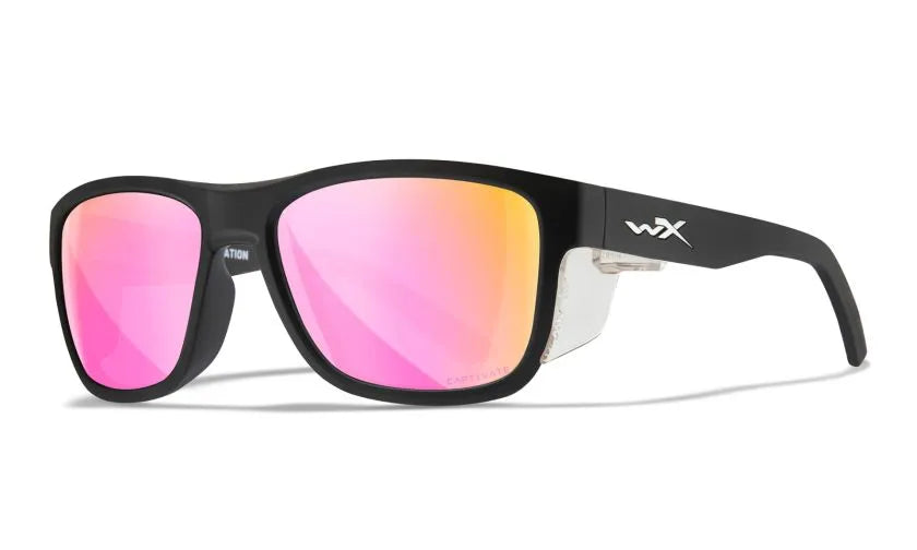 WX OVATION, CAPTIVATE™ Polarized Rose Gold Lenses, Matte Black Frame