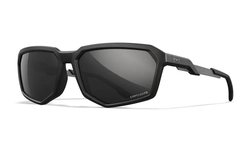 WX RECON, CAPTIVATE™ Polarized Black Mirror Lenses, Matte Black Frame