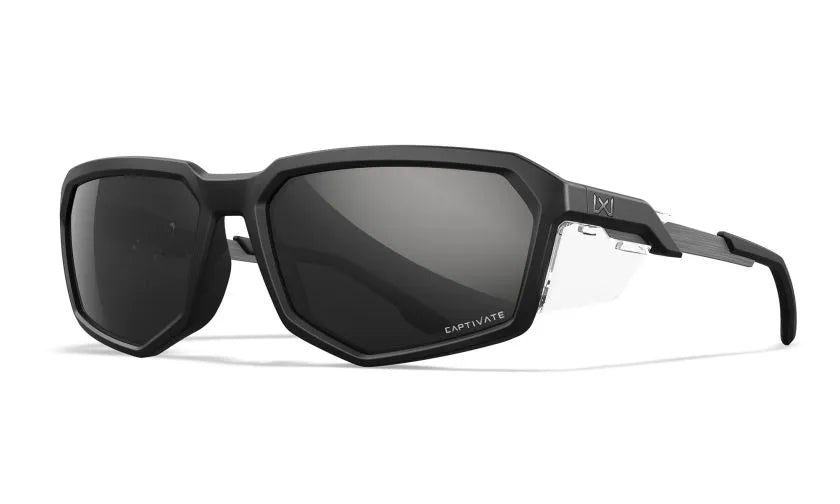 WX RECON, CAPTIVATE™ Polarized Black Mirror Lenses, Matte Black Frame
