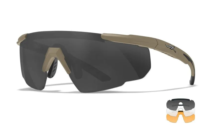SABER ADVANCED, Grey/Clear Lenses, Matte Tan Frame