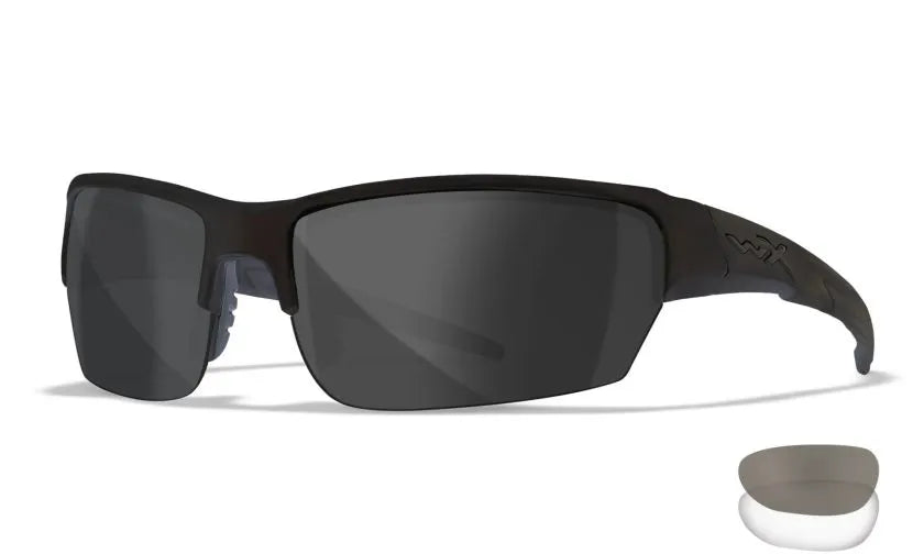 WX SAINT, Grey/Clear Lenses, Matte Black Frame
