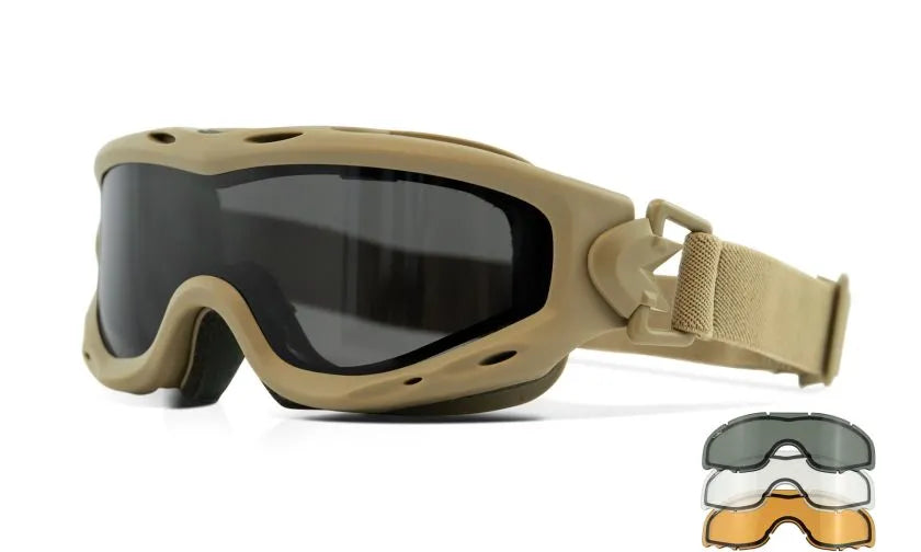 SPEAR, Grey/Clear/Light Rust Lenses, Matte Tan Frame
