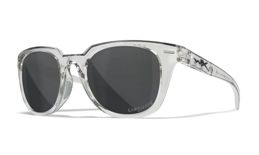 WX ULTRA, CAPTIVATE™ Polarized Grey Lenses, Gloss Crystal Light Grey Frame