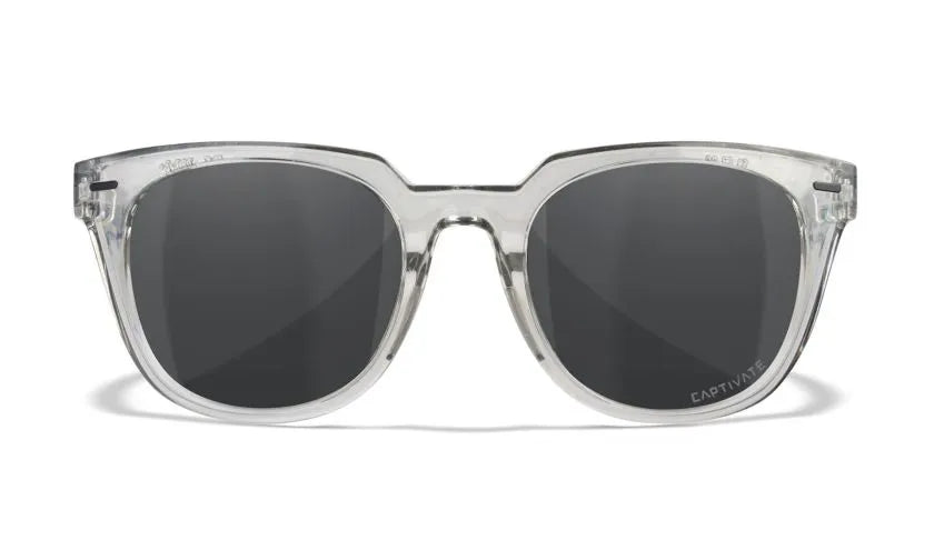 WX ULTRA, CAPTIVATE™ Polarized Grey Lenses, Gloss Crystal Light Grey Frame