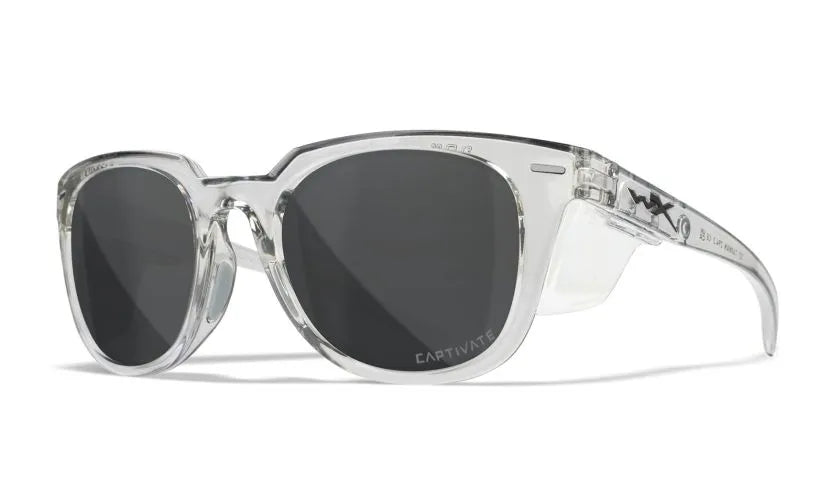WX ULTRA, CAPTIVATE™ Polarized Grey Lenses, Gloss Crystal Light Grey Frame