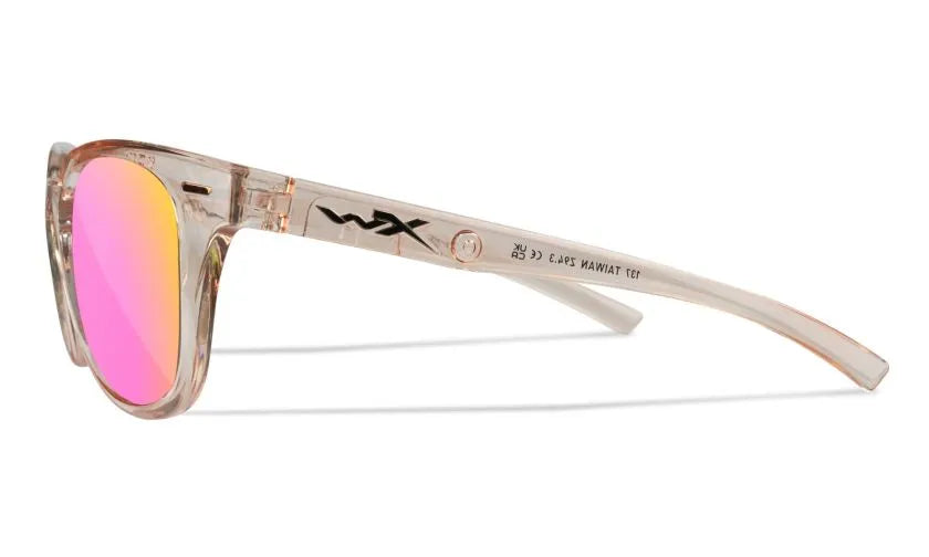 WX ULTRA, CAPTIVATE™ Polarized Rose Gold Mirror Lenses, Gloss Crystal Blush Frame