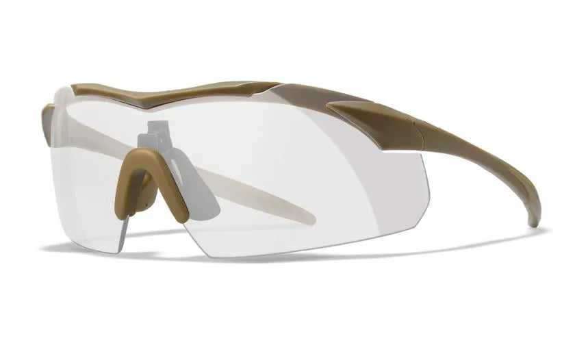 WX VAPOR COMM 2.5, Grey/Clear/Light Rust Lenses, Matte Tan Frame