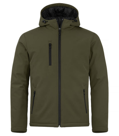 Padded Hoody Softshell XS t/m 4XL - Kleur: Zwart, Grijs, Mistgroen, Dark Navy, Kobalt, Rood - Heren