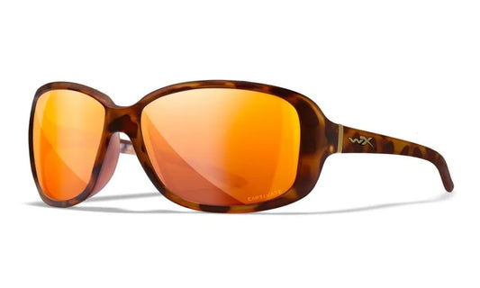 WX AFFINITY, CAPTIVATE™ Polarized Bronze Mirror Lenses, Matte Demi Brown Frame
