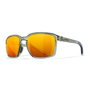 WX ALFA, CAPTIVATE™ Polarized Bronze Mirror Lenses, Gloss Crystal Light Olive/Grey Frame