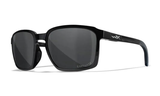 WX ALFA, CAPTIVATE™ Polarized Grey Lenses, Gloss Black Frame