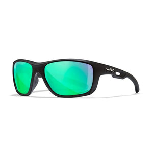 WX ASPECT, CAPTIVATE™ Polarized Green Mirror Lenses, Matte Black Frame