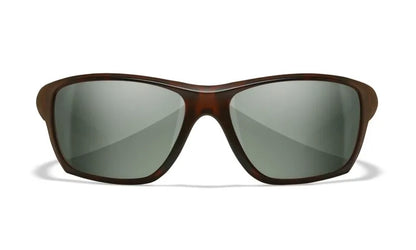 WX ASPECT, Polarized Platinum Flash Lenses, Matte Demi Brown Frame
